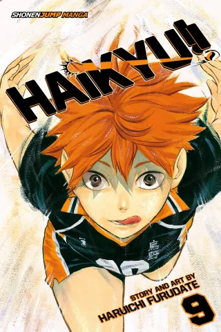 Cover of Haikyu!! volume 9, English edition