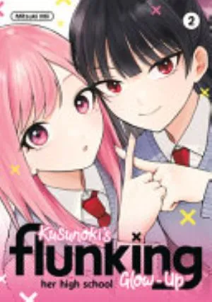 Cover of Kusunoki’s Flunking Her High School Glow-Up volume 2, English edition