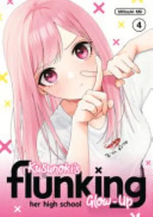 Cover of Kusunoki’s Flunking Her High School Glow-Up volume 4, English edition