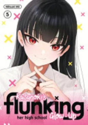 Cover of Kusunoki’s Flunking Her High School Glow-Up volume 5, English edition