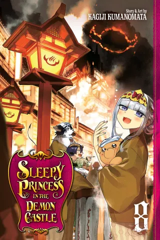 Cover of Sleepy Princess in the Demon Castle volume 8, English edition
