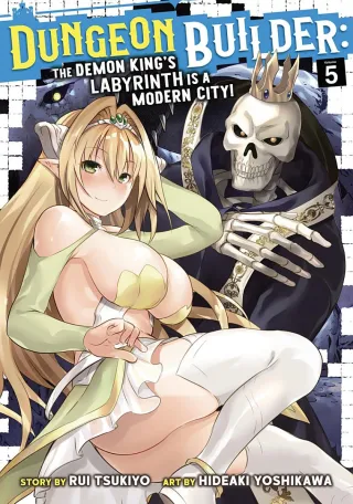 Cover of Dungeon Builder: The Demon King’s Labyrinth is a Modern City! volume 5, English edition