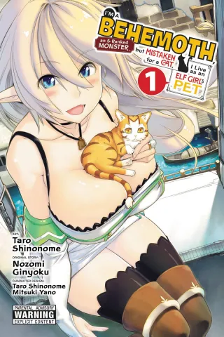 Cover of I'm a Behemoth, an S-Ranked Monster, but Mistaken for a Cat, I Live as an Elf Girl's Pet volume 1, English edition