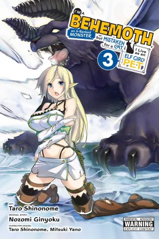 Cover of I'm a Behemoth, an S-Ranked Monster, but Mistaken for a Cat, I Live as an Elf Girl's Pet volume 3, English edition