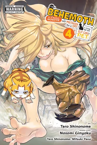 Cover of I'm a Behemoth, an S-Ranked Monster, but Mistaken for a Cat, I Live as an Elf Girl's Pet volume 4, English edition